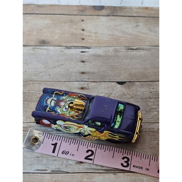 Hot Wheels 2003 Crazed Clowns Nash Metropolitan Purple Flames Gold Engine - Picture 7 of 7